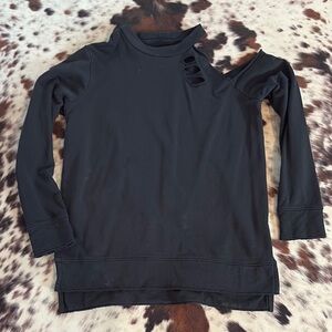 Chelsea DeBoer Distressed Black Sweatshirt